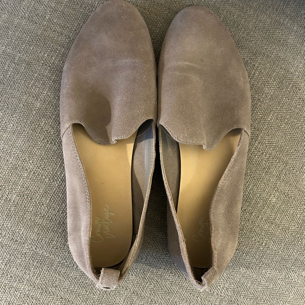 Crown Vintage Taupe Suede Loafers